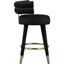 Meridian Fitzroy Black Velvet Counter Stool