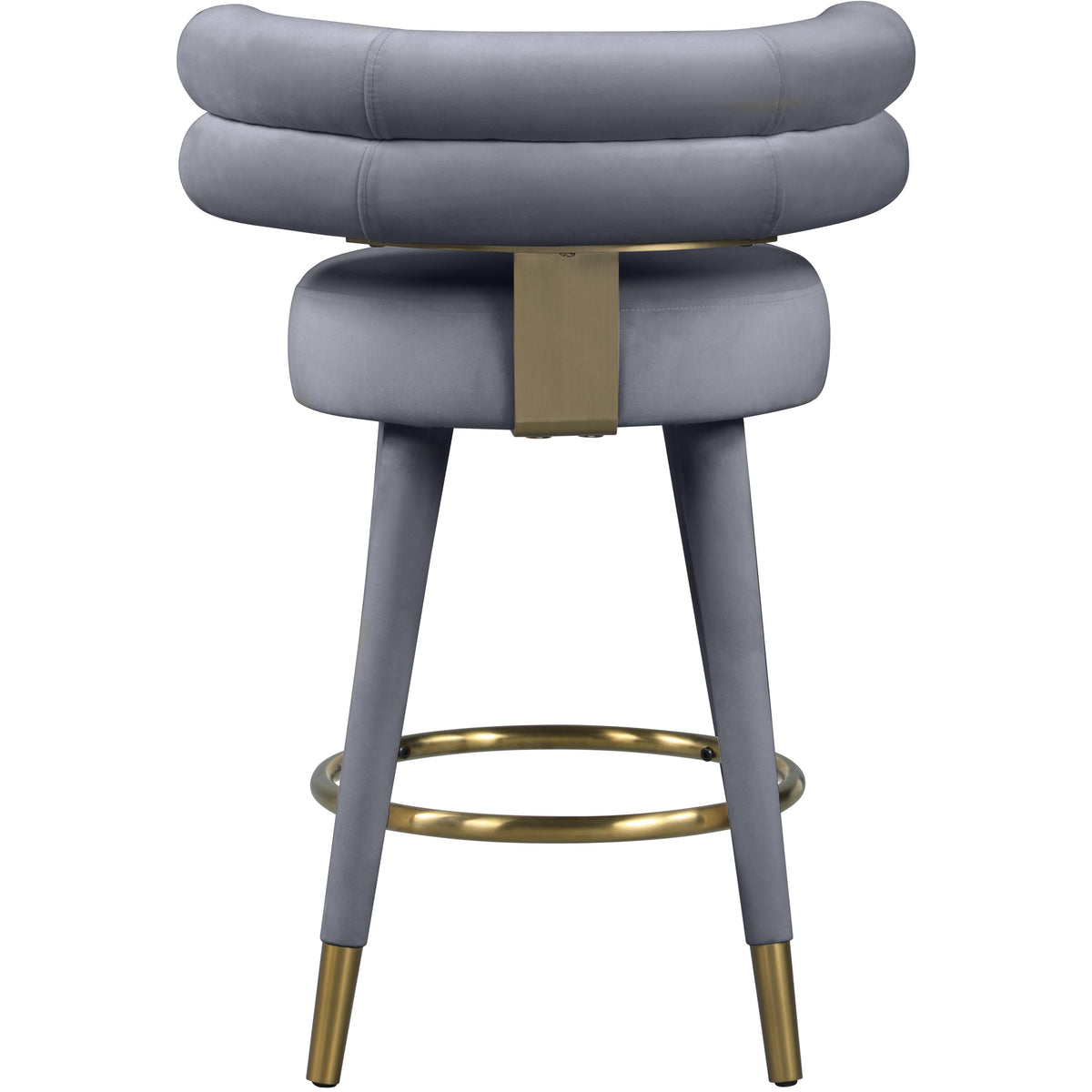 Meridian Fitzroy Grey Velvet Counter Stool