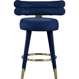 Meridian Fitzroy Navy Velvet Counter Stool