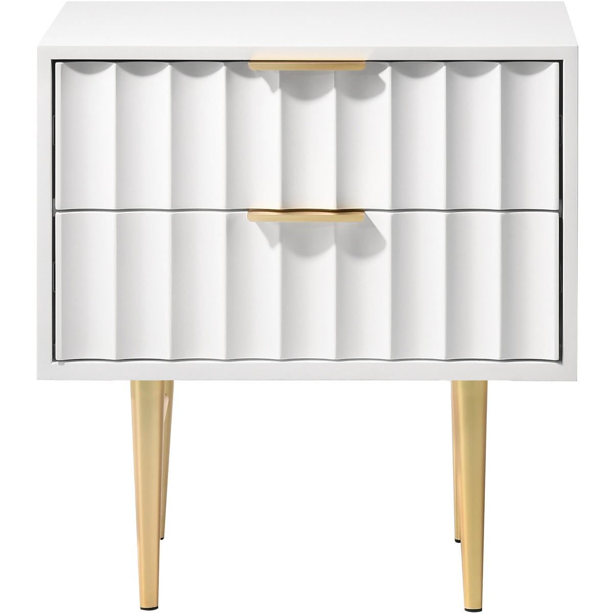Meridian Modernist White Gloss Night Stand