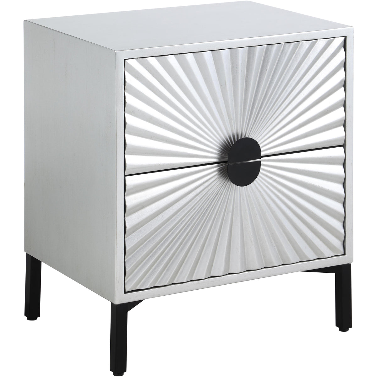 Meridian Glitz Antique Silver Side Table
