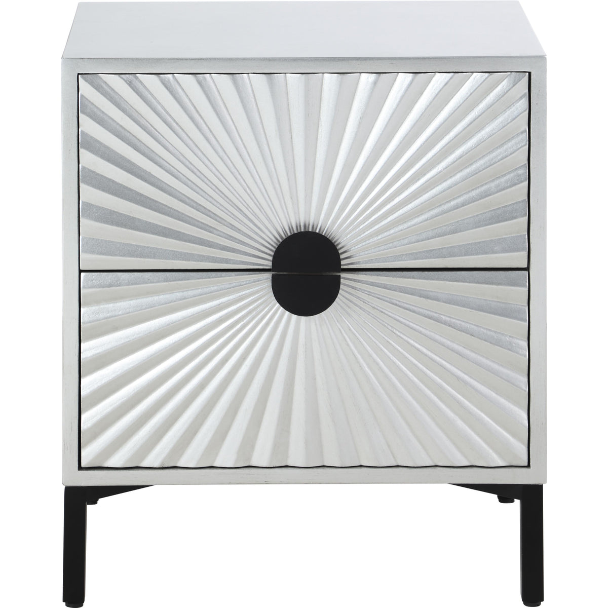 Meridian Glitz Antique Silver Side Table