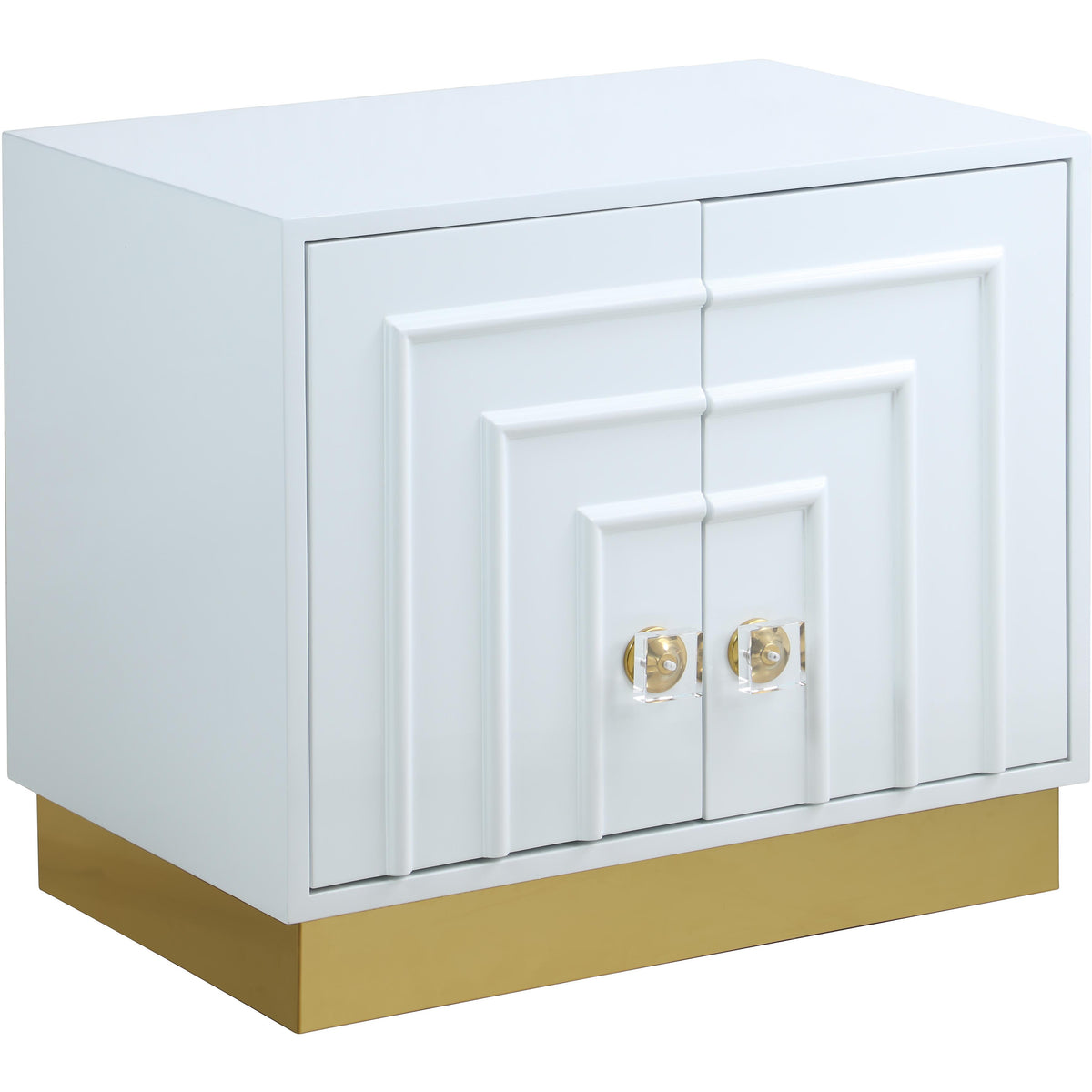 Meridian Cosmopolitan White Lacquer Side Table