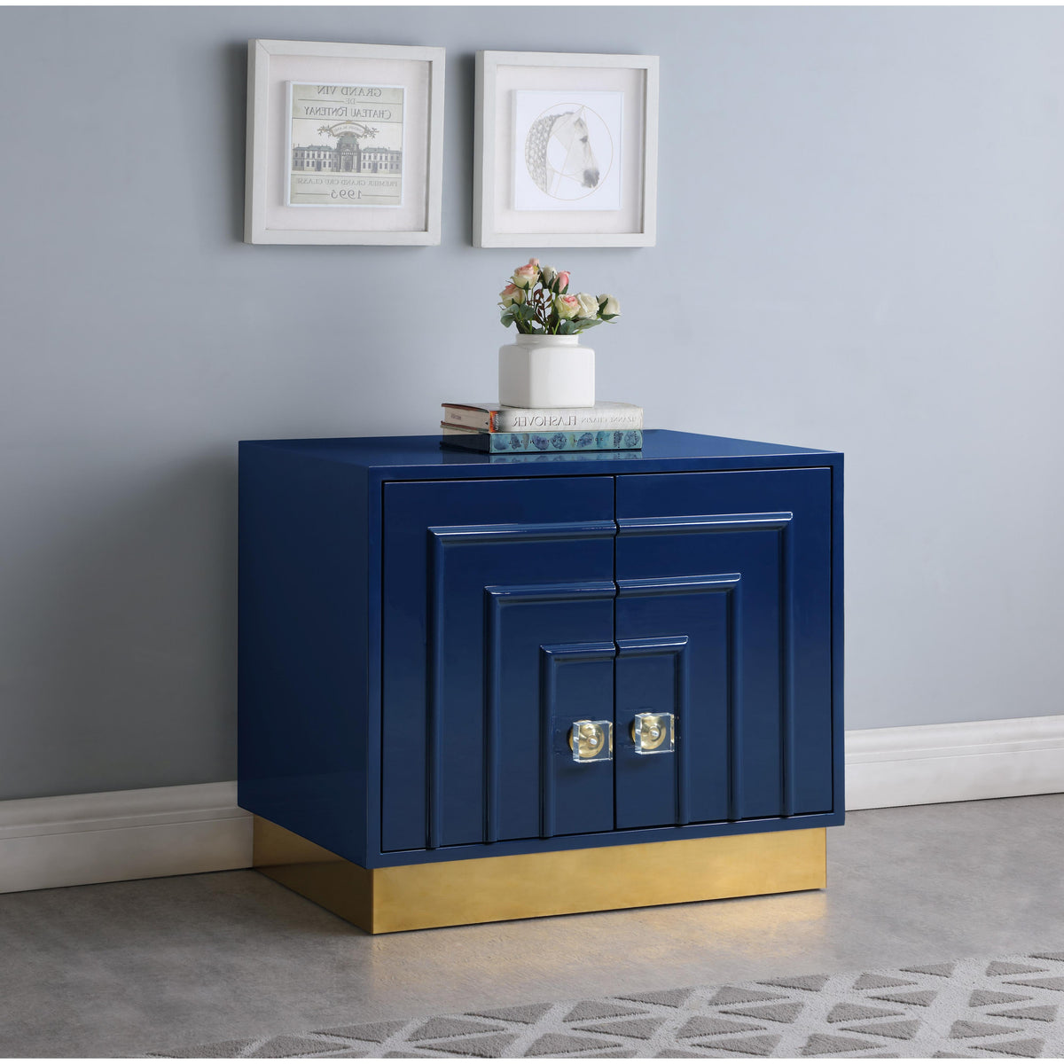 Meridian Cosmopolitan Navy Lacquer Side Table