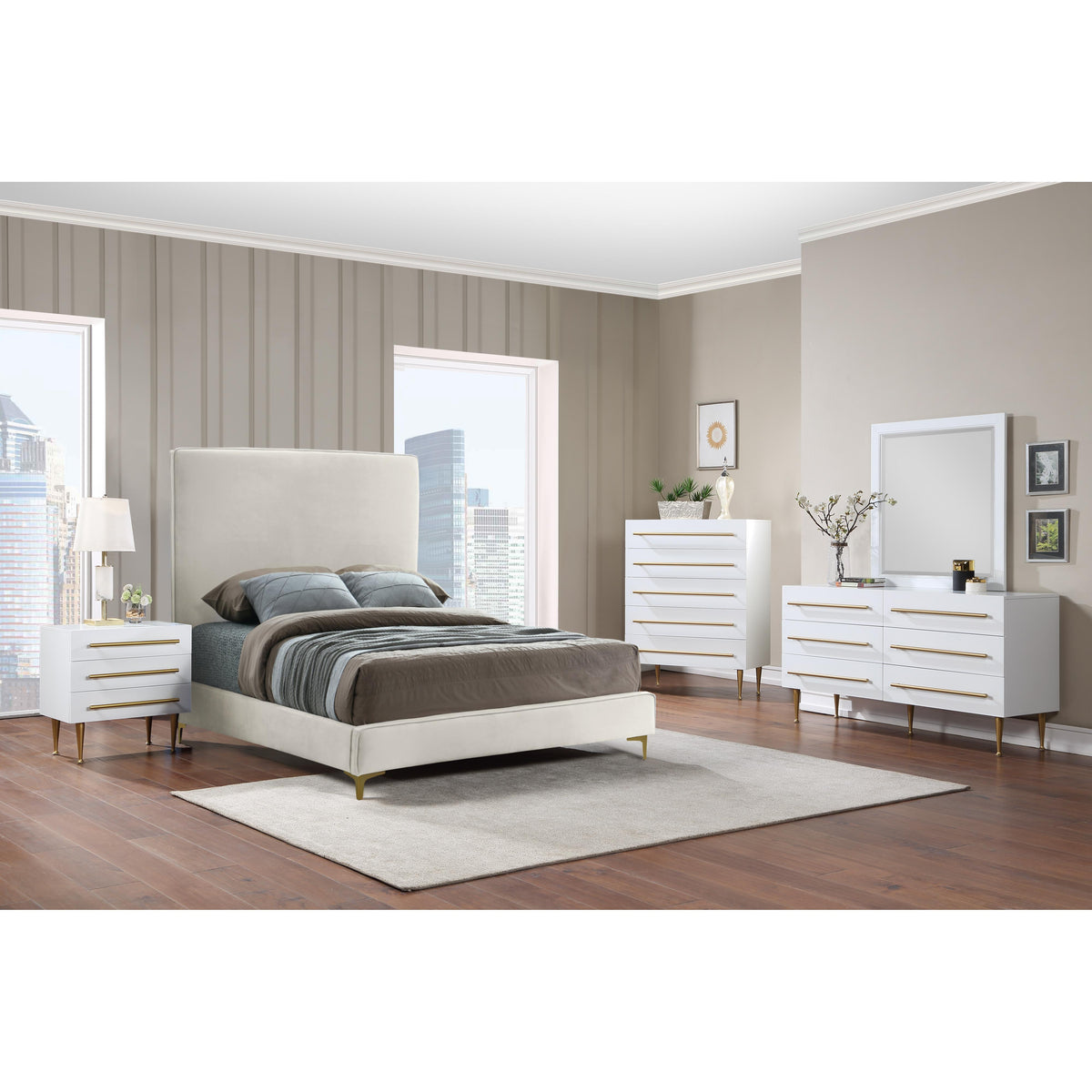 Meridian Marisol White Night Stand