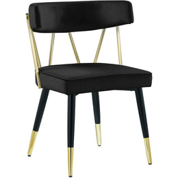 Meridian Rheingold Black Velvet Dining Chair
