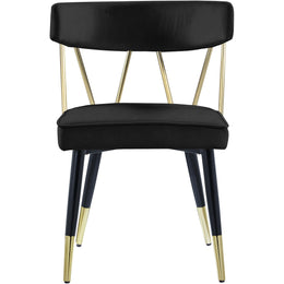 Meridian Rheingold Black Velvet Dining Chair