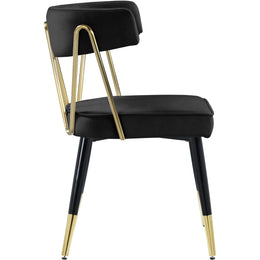 Meridian Rheingold Black Velvet Dining Chair
