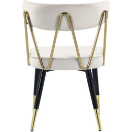 Meridian Rheingold Cream Velvet Dining Chair