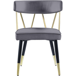 Meridian Rheingold Grey Velvet Dining Chair