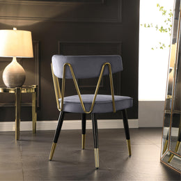 Meridian Rheingold Grey Velvet Dining Chair