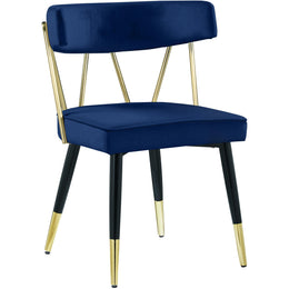 Meridian Rheingold Navy Velvet Dining Chair