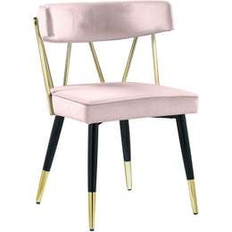 Meridian Rheingold Pink Velvet Dining Chair