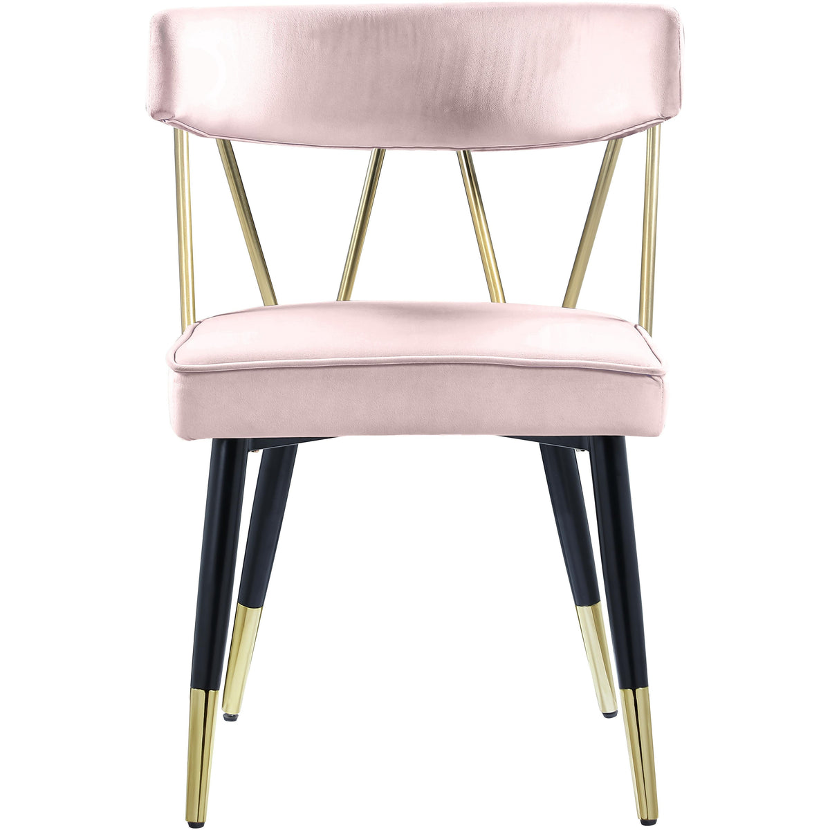 Meridian Rheingold Pink Velvet Dining Chair