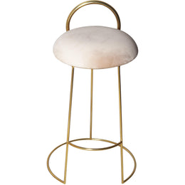 Meridian Ring Cream Velvet Counter Stool