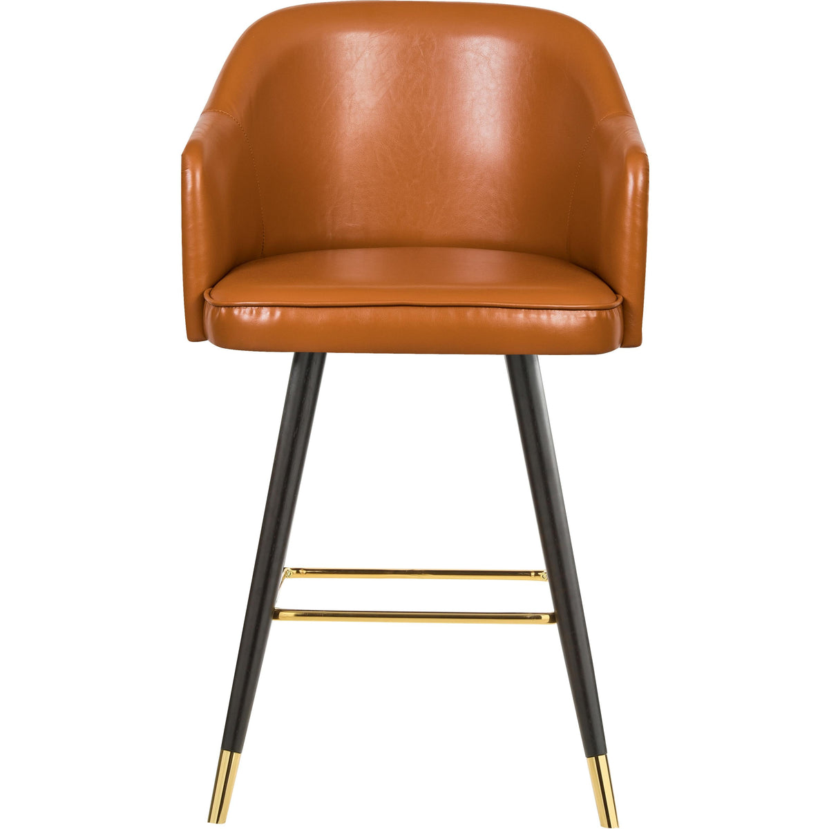 Meridian Barbosa Cognac Vegan Leather Counter/Bar Stool