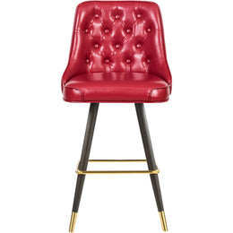 Meridian Portnoy Red Vegan Leather Counter/Bar Stool