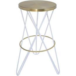 Meridian Mercury White Iron Bar Stool