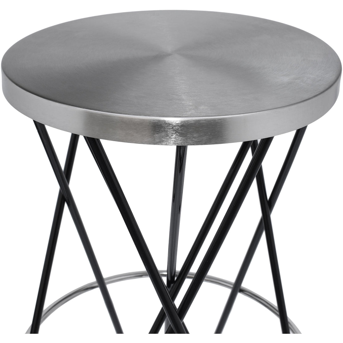 Meridian Mercury Black Iron Bar Stool