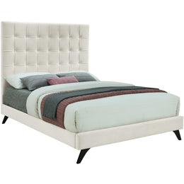 Meridian Elly Cream Velvet Queen Bed
