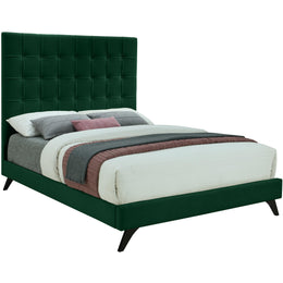 Meridian Elly Green Velvet Queen Bed