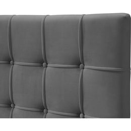 Meridian Elly Grey Velvet Queen Bed