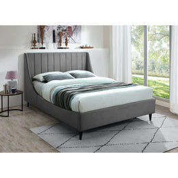 Meridian Eva Grey Velvet King Bed