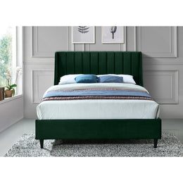 Meridian Eva Green Velvet Queen Bed
