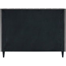 Meridian Eva Grey Velvet Queen Bed