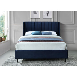 Meridian Eva Navy Velvet Queen Bed