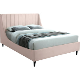 Meridian Eva Pink Velvet Queen Bed
