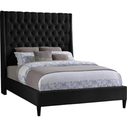 Meridian Fritz Black Velvet Full Bed