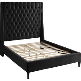 Meridian Fritz Black Velvet Full Bed