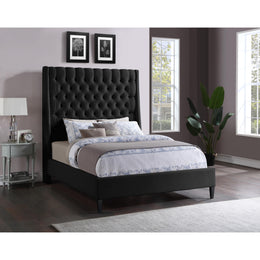 Meridian Fritz Black Velvet Full Bed