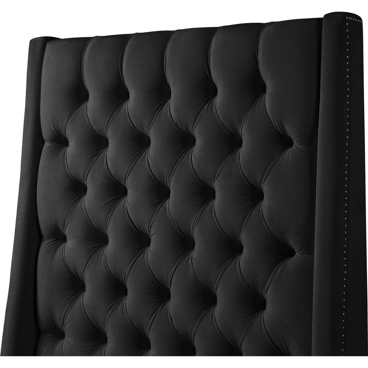 Meridian Fritz Black Velvet King Bed