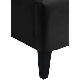 Meridian Fritz Black Velvet King Bed