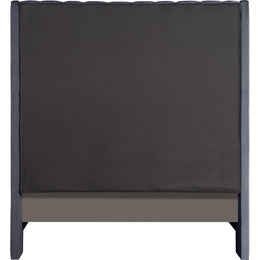 Meridian Fritz Grey Velvet Queen Bed