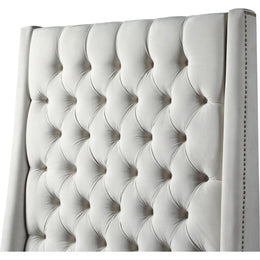 Meridian Fritz Cream Velvet Twin Bed