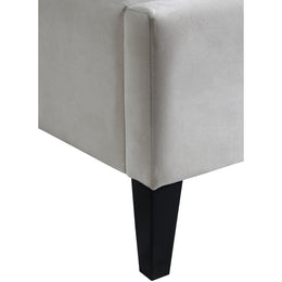 Meridian Fritz Cream Velvet Twin Bed