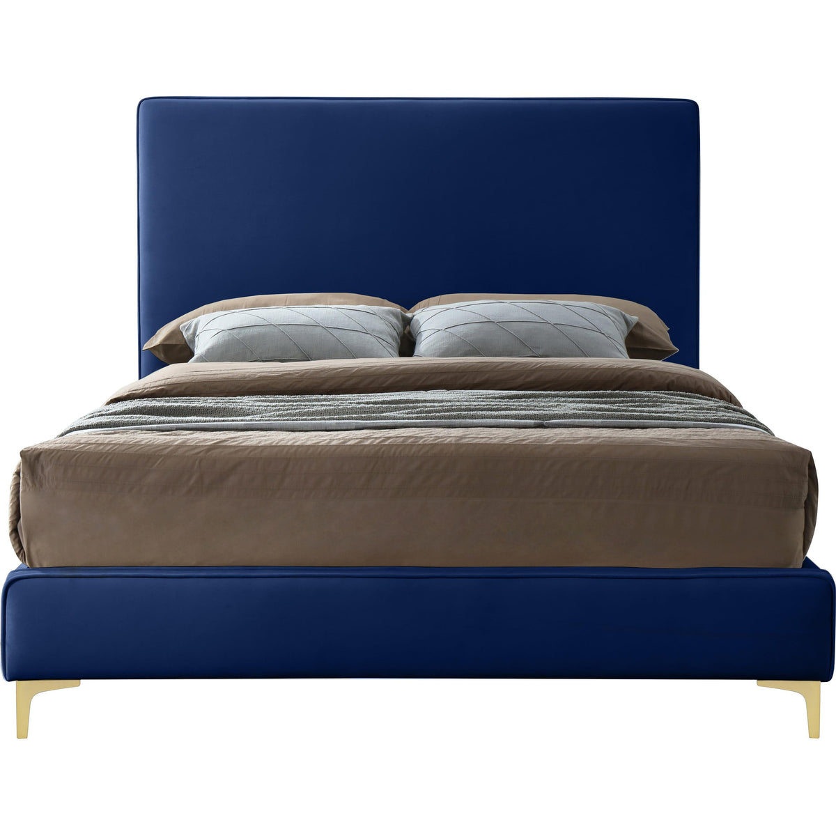 Meridian Geri Navy Velvet Full Bed