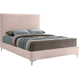 Meridian Geri Pink Velvet Full Bed
