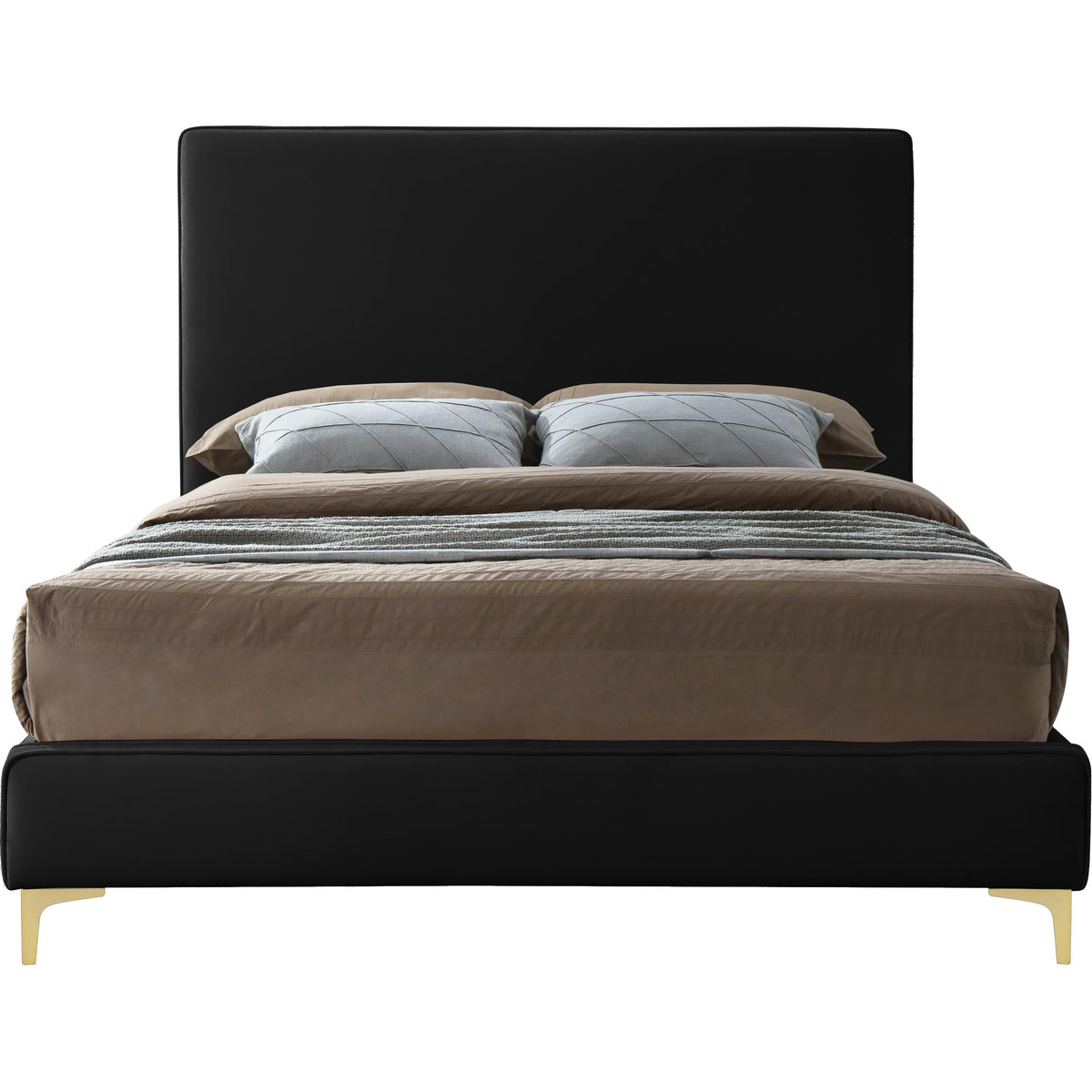 Meridian Geri Black Velvet King Bed
