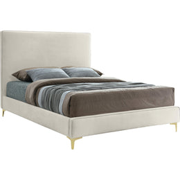 Meridian Geri Cream Velvet King Bed