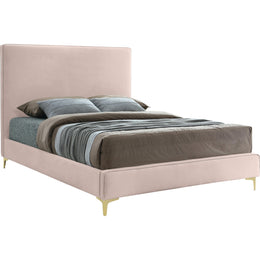 Meridian Geri Pink Velvet King Bed
