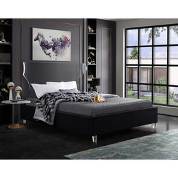 Meridian Ghost Black Velvet Full Bed