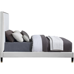 Meridian Harlie Cream Velvet Full Bed