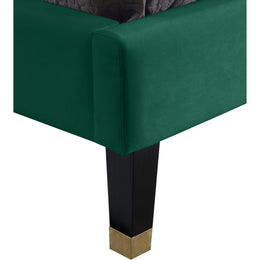 Meridian Harlie Green Velvet Full Bed