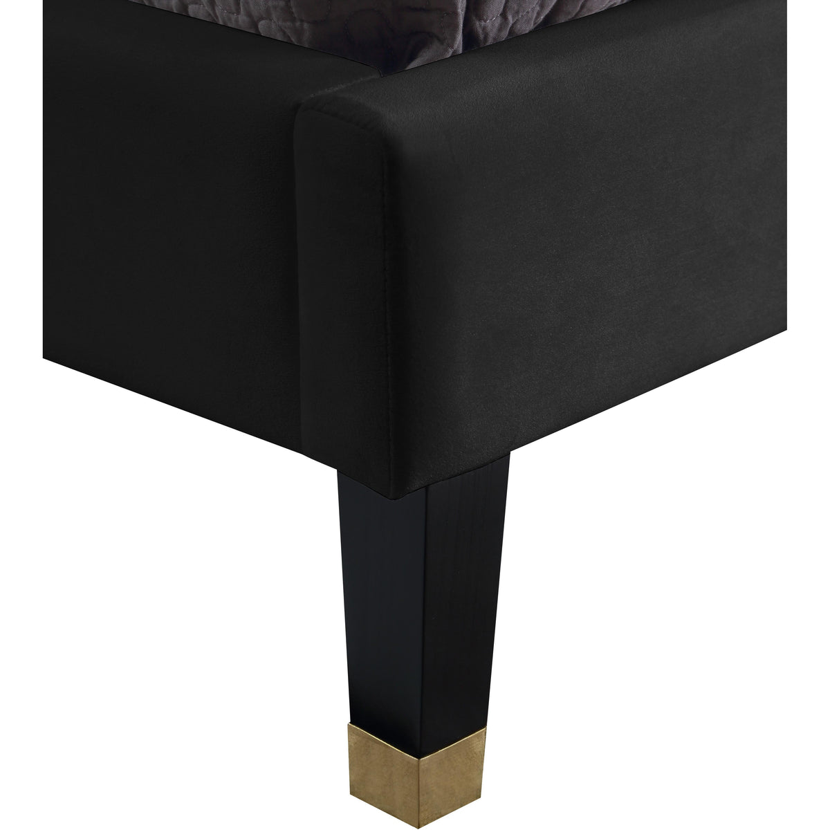 Meridian Harlie Black Velvet King Bed