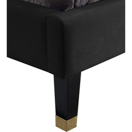 Meridian Harlie Black Velvet Twin Bed