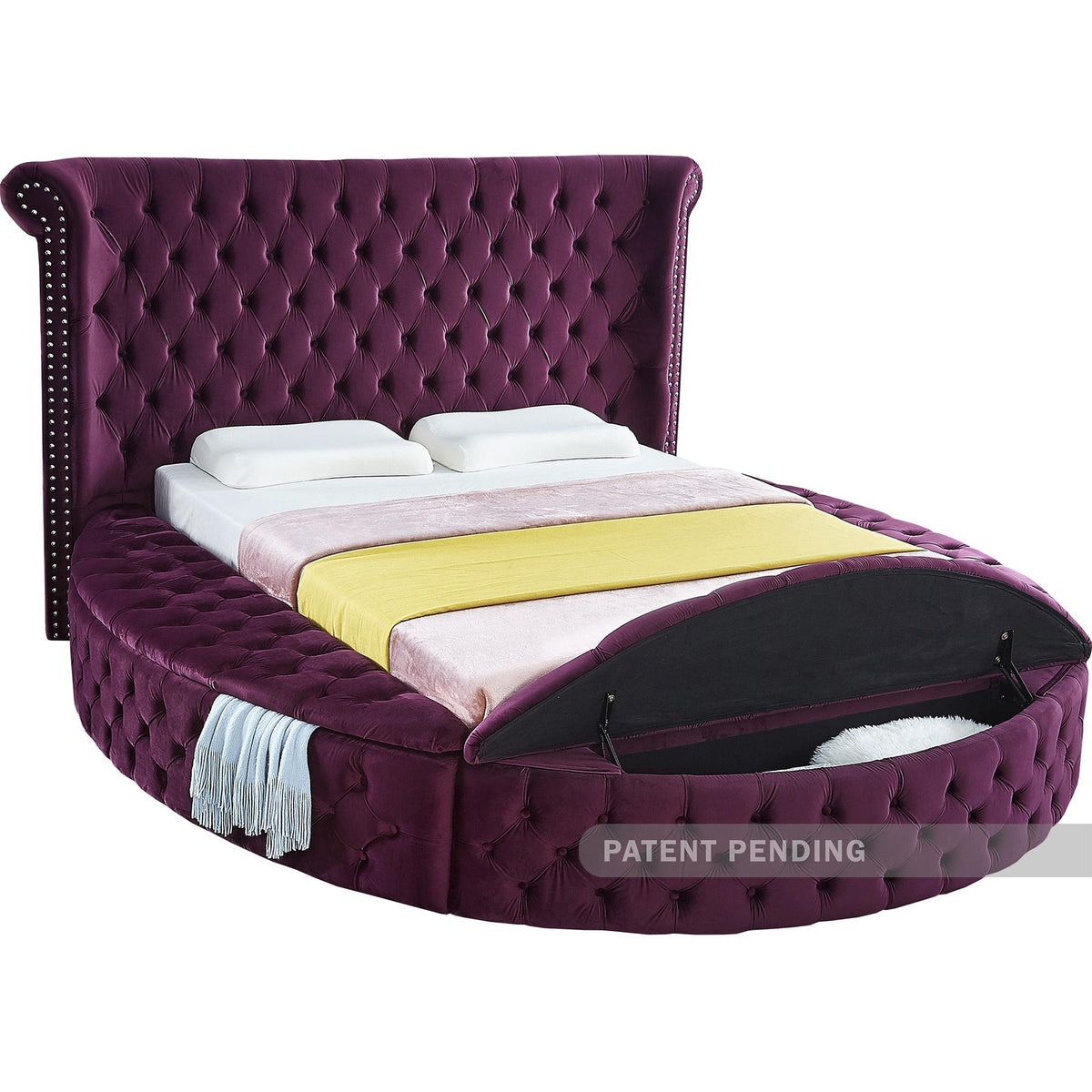 Meridian Luxus Purple Velvet King Bed